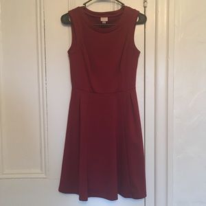 Merona burgundy a line dress
